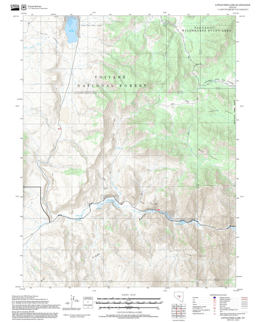 2025 Forest Service Topo Map of Little Fish Lake Nevada