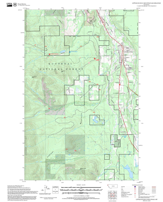 2025 Forest Service Topo Map of Little Hoodoo Mountain Montana