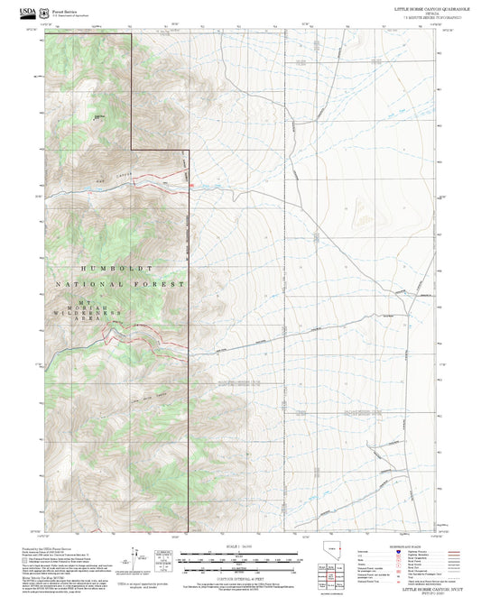 2025 Forest Service Topo Map of Little Horse Canyon Nevada