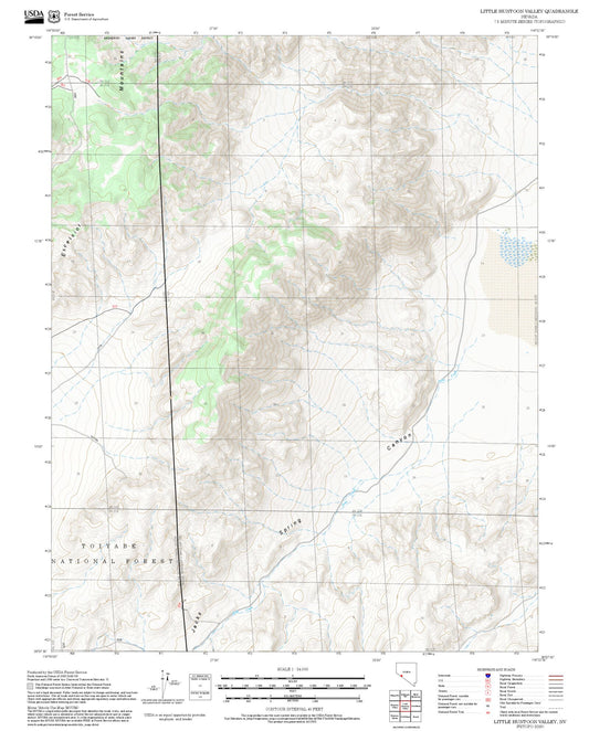 2025 Forest Service Topo Map of Little Huntoon Valley Nevada
