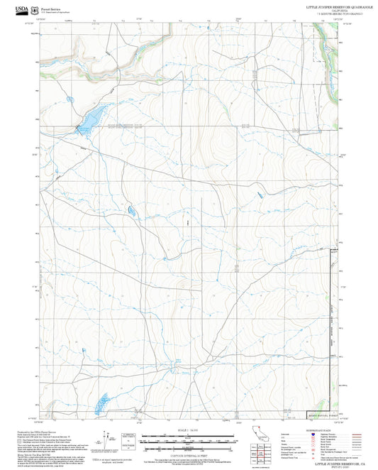 2025 Forest Service Topo Map of Little Juniper Reservoir California