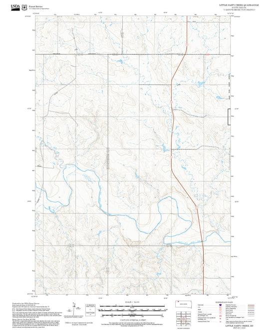 2025 Forest Service Topo Map of Little Nasty Creek South Dakota