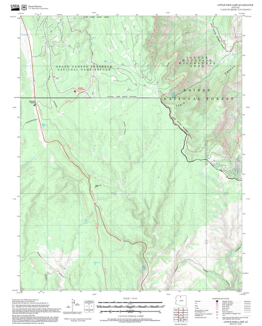 2025 Forest Service Topo Map of Little Park Lake Arizona
