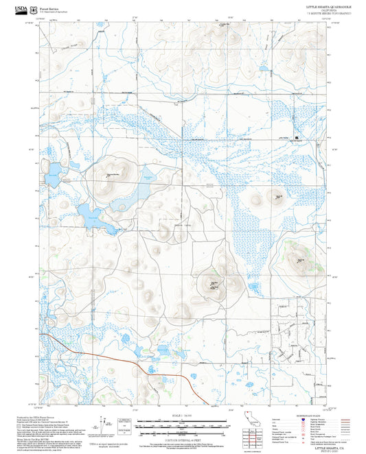 2025 Forest Service Topo Map of Little Shasta California