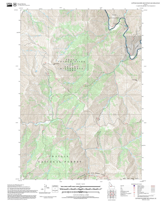 2025 Forest Service Topo Map of Little Soldier Mountain Idaho