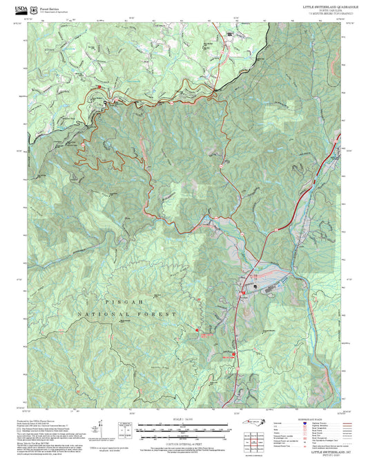 2025 Forest Service Topo Map of Little Switzerland North Carolina