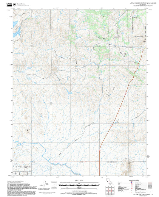 2025 Forest Service Topo Map of Little Table Mountain California