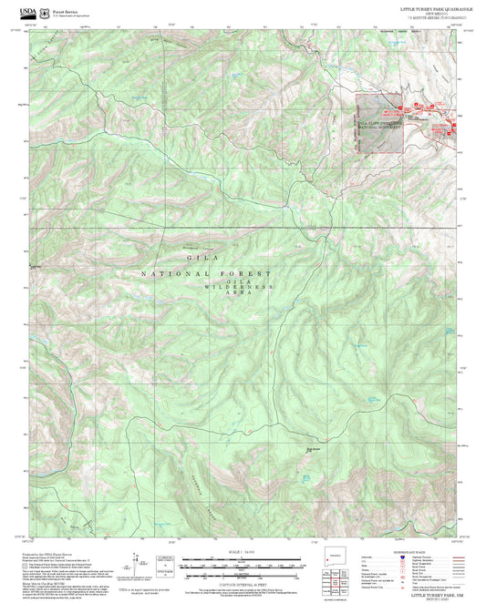 2025 Forest Service Topo Map of Little Turkey Park New Mexico