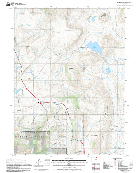 2025 Forest Service Topo Map of Livermore Colorado
