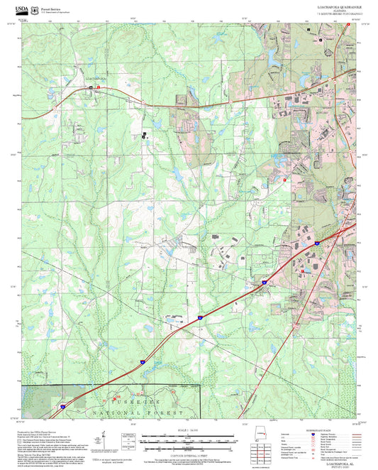 2025 Forest Service Topo Map of Loachapoka Alabama