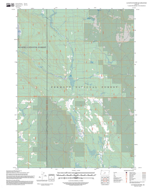 2025 Forest Service Topo Map of Location Butte Oregon