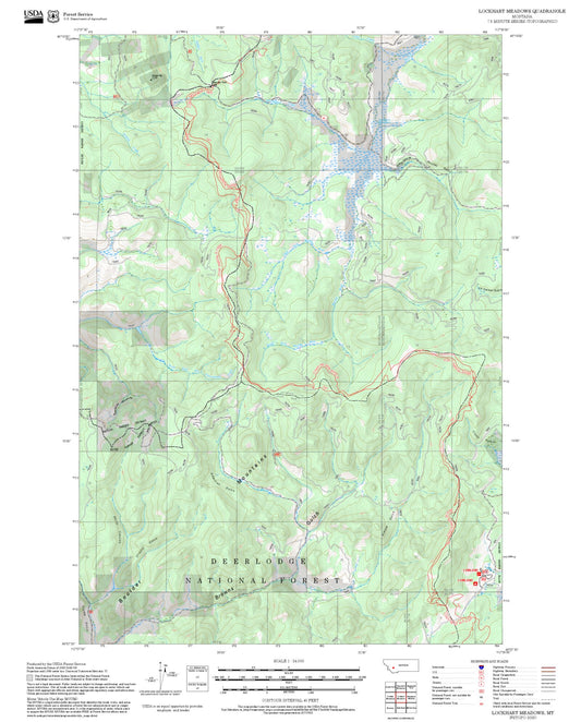 2025 Forest Service Topo Map of Lockhart Meadows Montana