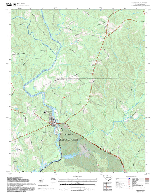 2025 Forest Service Topo Map of Lockhart South Carolina