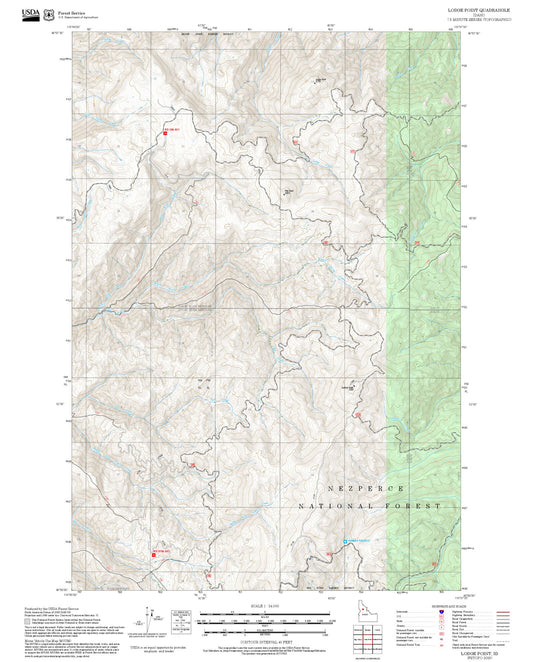 2025 Forest Service Topo Map of Lodge Point Idaho