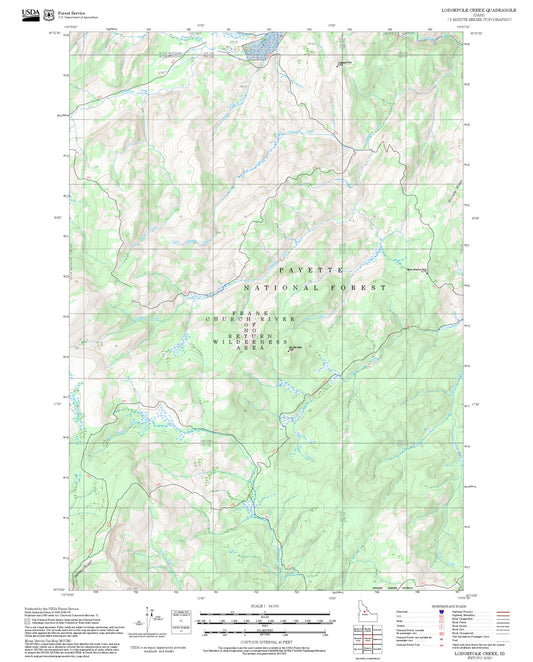 2025 Forest Service Topo Map of Lodgepole Creek Idaho