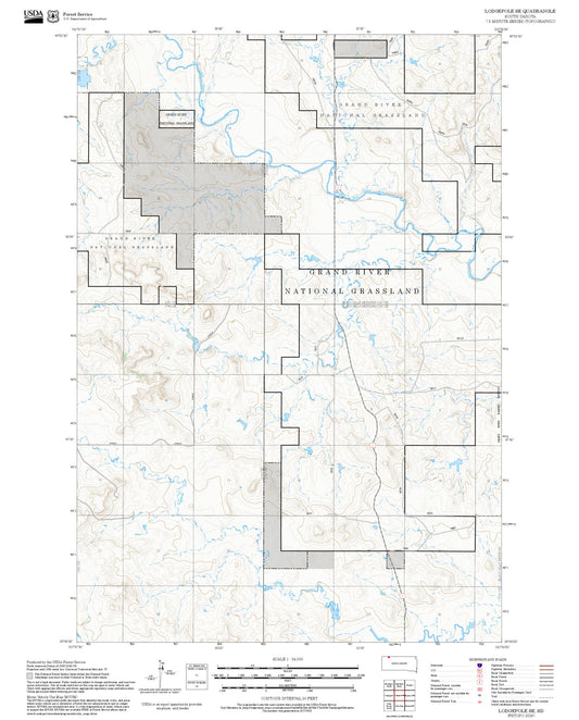 2025 Forest Service Topo Map of Lodgepole SE South Dakota