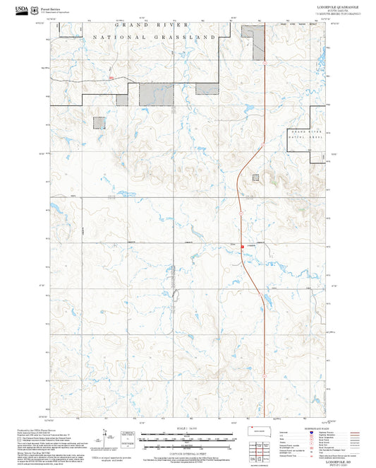 2025 Forest Service Topo Map of Lodgepole South Dakota