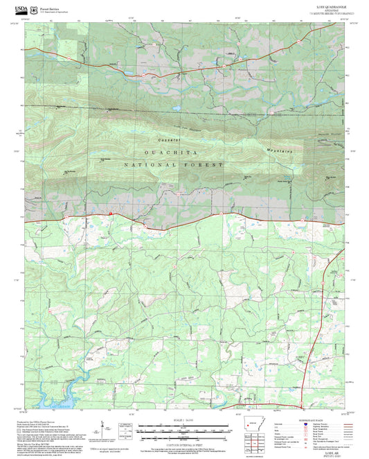 2025 Forest Service Topo Map of Lodi Arkansas