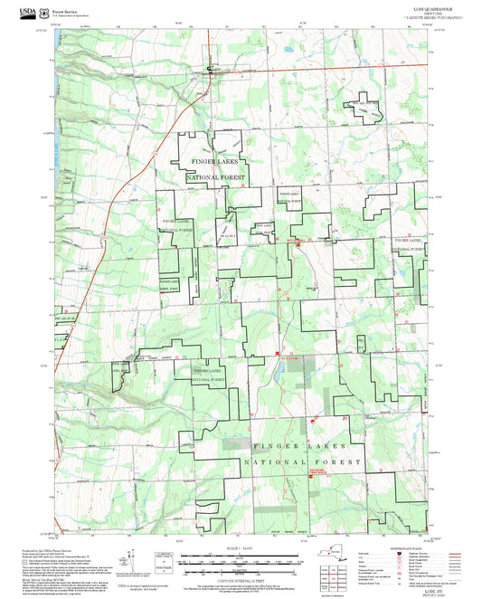 2025 Forest Service Topo Map of Lodi New York