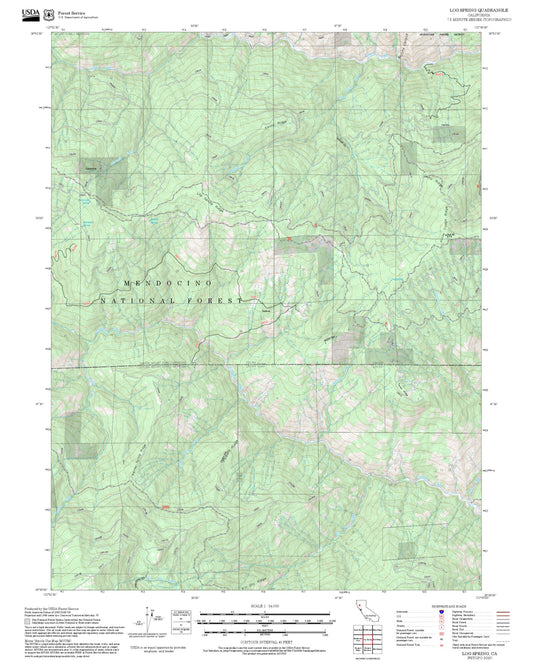 2025 Forest Service Topo Map of Log Spring California