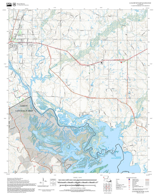 2025 Forest Service Topo Map of Logansport East Louisiana