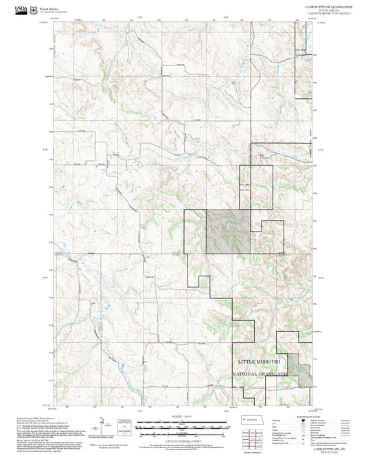 2025 Forest Service Topo Map of Lone Butte NW North Dakota
