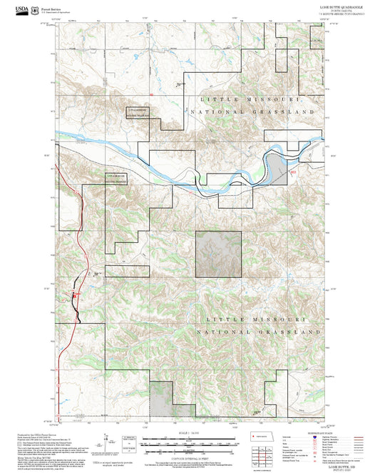 2025 Forest Service Topo Map of Lone Butte North Dakota