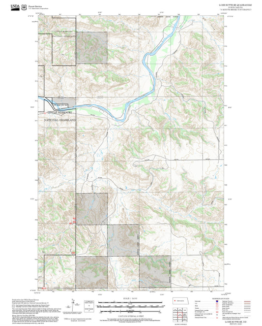 2025 Forest Service Topo Map of Lone Butte SE North Dakota