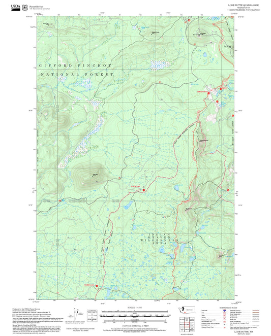 2025 Forest Service Topo Map of Lone Butte Washington