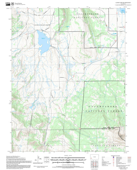 2025 Forest Service Topo Map of Lone Cone Colorado