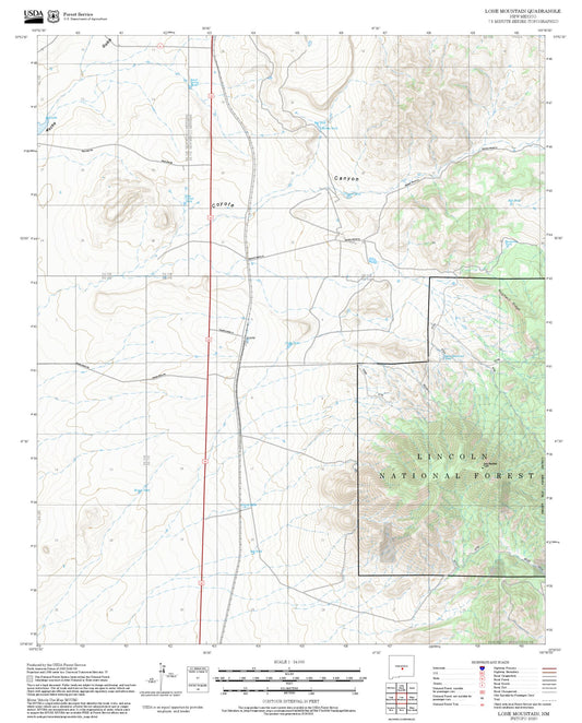 2025 Forest Service Topo Map of Lone Mountain New Mexico