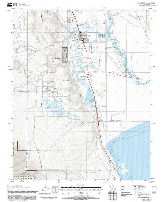 2025 Forest Service Topo Map of Lone Pine California