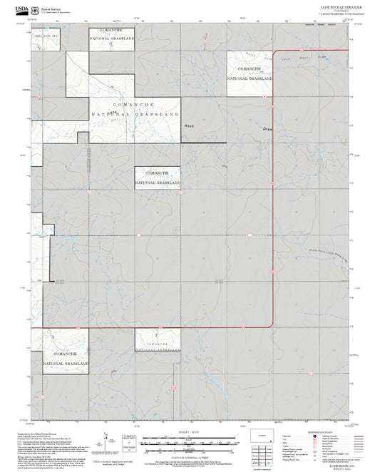 2025 Forest Service Topo Map of Lone Rock Colorado