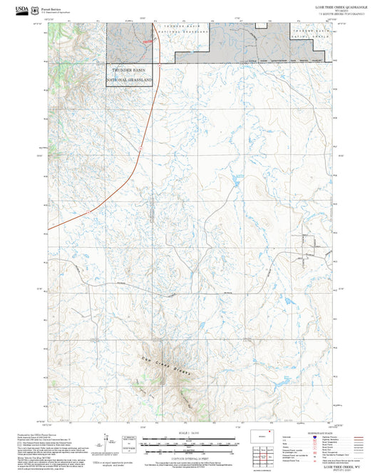 2025 Forest Service Topo Map of Lone Tree Creek Wyoming