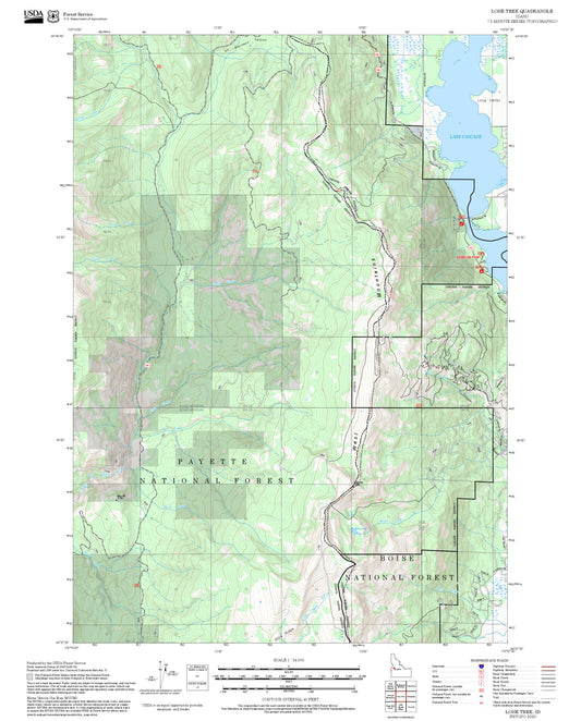2025 Forest Service Topo Map of Lone Tree Idaho