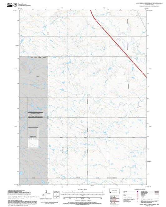 2025 Forest Service Topo Map of Lone Well Creek East South Dakota