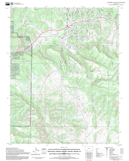 2025 Forest Service Topo Map of Lonetree Canyon Colorado