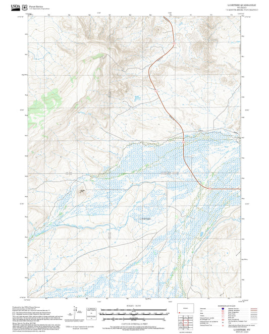 2025 Forest Service Topo Map of Lonetree Wyoming