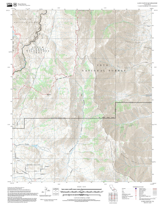 2025 Forest Service Topo Map of Long Canyon California