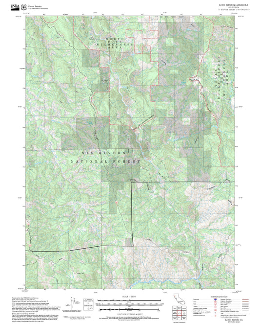 2025 Forest Service Topo Map of Long Ridge California