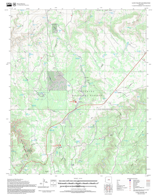 2025 Forest Service Topo Map of Long Valley Arizona