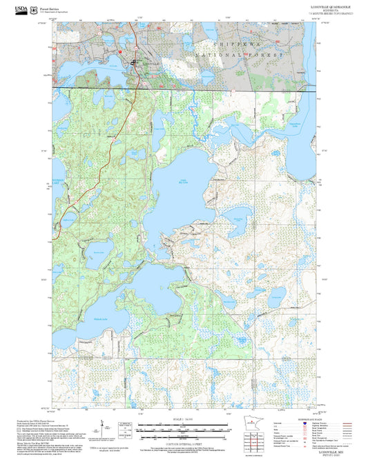 2025 Forest Service Topo Map of Longville Minnesota