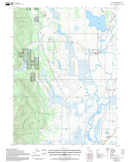 2025 Forest Service Topo Map of Lookout California