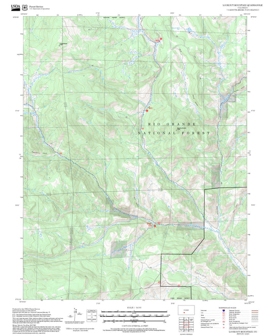 2025 Forest Service Topo Map of Lookout Mountain Colorado