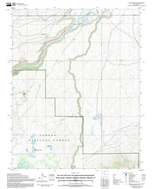 2025 Forest Service Topo Map of Los Pinos New Mexico