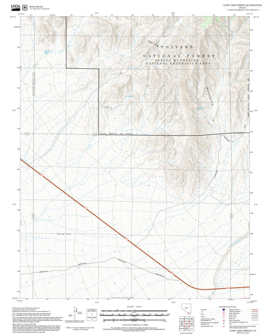 2025 Forest Service Topo Map of Lost Cabin Spring Nevada