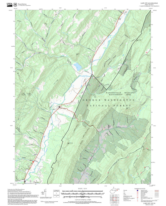 2025 Forest Service Topo Map of Lost City West Virginia
