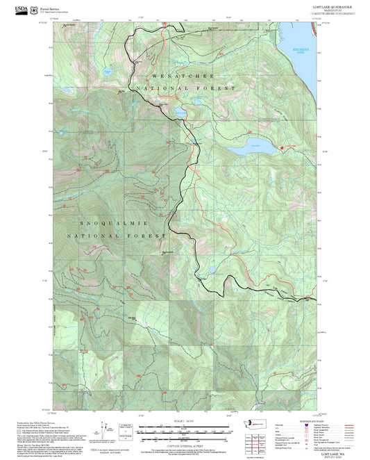 2025 Forest Service Topo Map of Lost Lake Washington