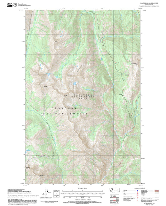 2025 Forest Service Topo Map of Lost Peak Washington