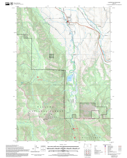 2025 Forest Service Topo Map of Lostine Oregon